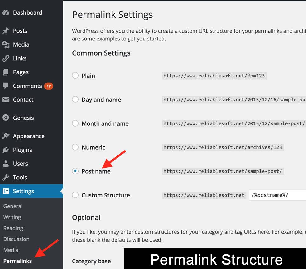 Setting Up Your Permalinks.